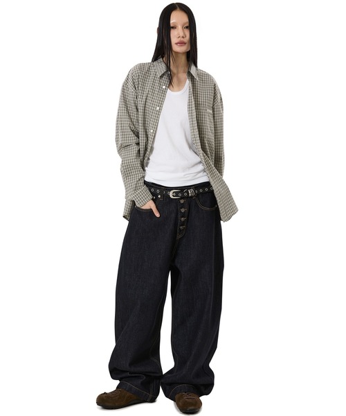 OY（オーワイ）の「『OY/オーワイ』GRID CHECK SHIRT/グリッドチェックシャツ（シャツ/ブラウス・メンズ・ベージュ・L/M）」の2枚目の写真