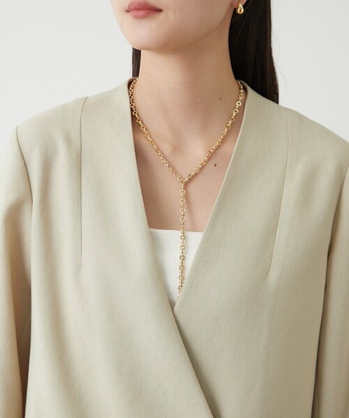 LOUNGEDRESS（ラウンジドレス）の「麻調合繊ノーカラージャケット（ノーカラージャケット・レディース・キャメル/ブラック/ライトベージュ・FREE）」の10枚目の写真