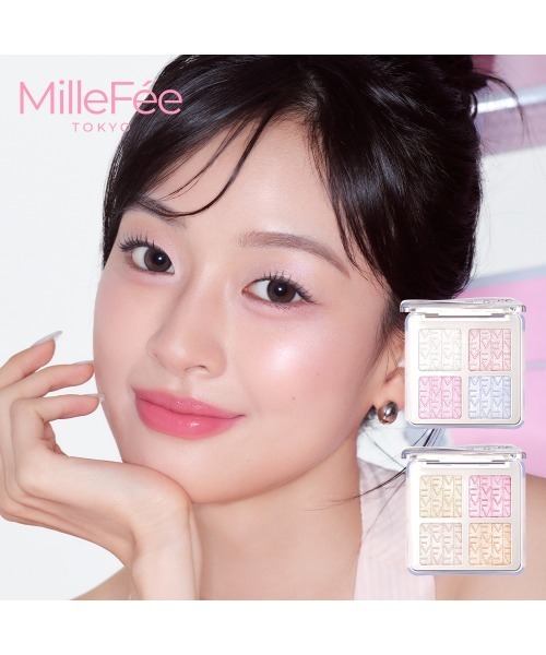 MilleFee（ミルフィー）の「アイドルハイライターパレット（ハイライト/シェーディング・メンズ・01 アイスブルー/02 ローズピンク・FREE）」の3枚目の写真
