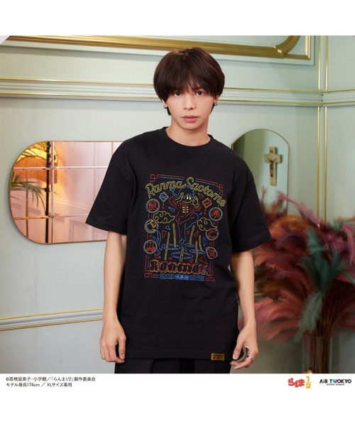 AIR TWOKYO(エアトゥーキョー)の「TVアニメ「らんま1/2」第1弾 ネオン中華Tシャツ 1(早乙女乱馬)(Tシャツ/カットソー・レディース・ブラック・XX-LARGE/X-LARGE/LARGE/MEDIUM/SMALL)」の1枚目の写真