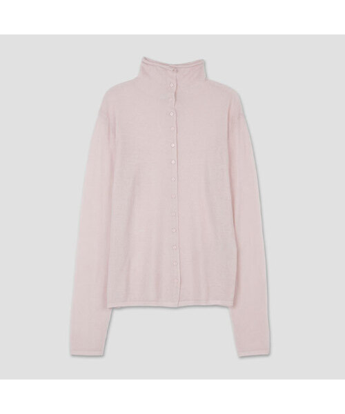 ATELIER NAIN(アトリエナイン)の「SHEER ALPACA HIGHNECK 2WAY CARDIGAN(CD-2246)(カーディガン/ボレロ・レディース・ブラック/アイボリー/ライトピンク・FREE)」の3枚目の写真
