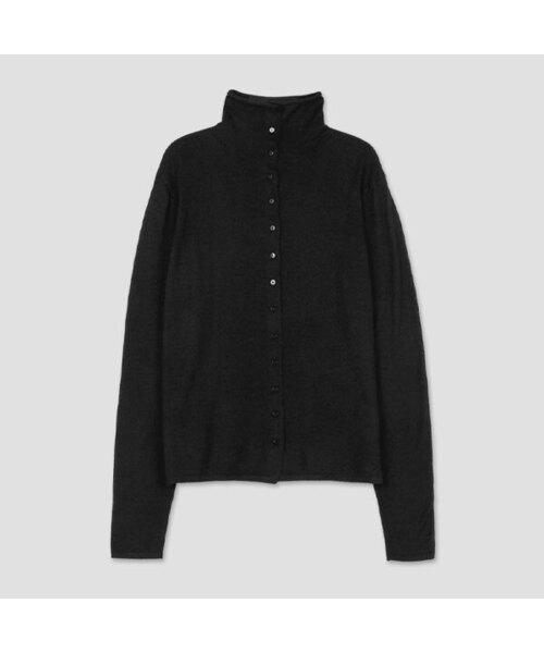 ATELIER NAIN(アトリエナイン)の「SHEER ALPACA HIGHNECK 2WAY CARDIGAN(CD-2246)(カーディガン/ボレロ・レディース・ブラック/アイボリー/ライトピンク・FREE)」の1枚目の写真