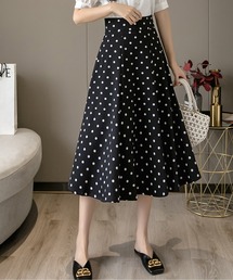 ＆soiree（アンドソワレ）の「ハイウエスト ドットフレアミディスカート（スカート）」