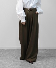 THE CELL.（ザセルドット）の「タックワイドストレッチスラックスパンツ　PLEATED WIDE STRETCH SLACKS PANTS（スラックス）」