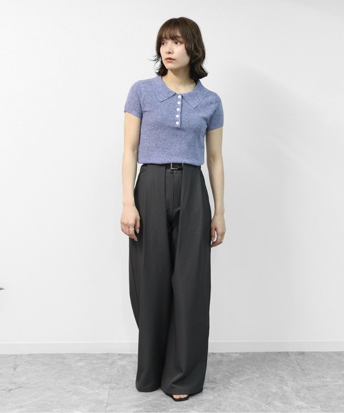 THE CELL.(ザセルドット)の「タックワイドストレッチスラックスパンツ PLEATED WIDE STRETCH SLACKS PANTS(スラックス・レディース・ブラウン/ブラック/チャコールグレー/アイボリー・S/M/L)」の17枚目の写真