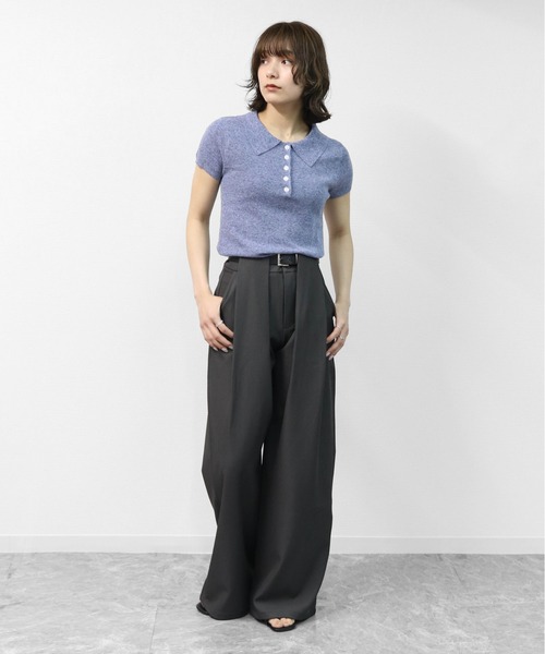THE CELL.(ザセルドット)の「タックワイドストレッチスラックスパンツ PLEATED WIDE STRETCH SLACKS PANTS(スラックス・レディース・ブラウン/ブラック/チャコールグレー/アイボリー・S/M/L)」の18枚目の写真