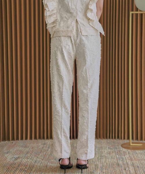 ELFRANK（エルフランク）の「セットアップ対応 フェザージャガードセンタープレステーパードパンツ ウエストゴム《着用動画あり》（その他パンツ・レディース・ブラック/オフホワイト・L/M/S）」の9枚目の写真