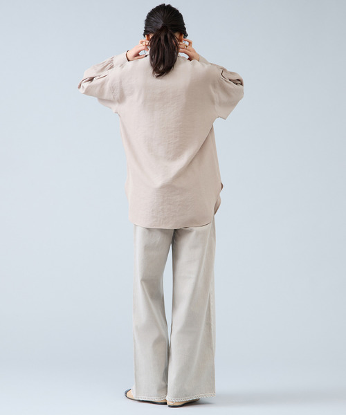 Liesse(リエス)の「シャンブレーフリルシャツブラウス(シャツ/ブラウス・レディース・サックスブルー/ベージュ・FREE)」の8枚目の写真