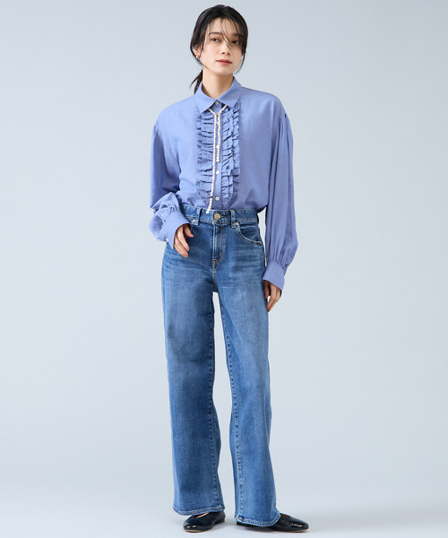 Liesse(リエス)の「シャンブレーフリルシャツブラウス(シャツ/ブラウス・レディース・サックスブルー/ベージュ・FREE)」の12枚目の写真