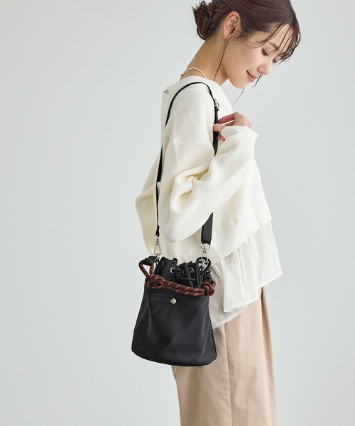 ROPE' PICNIC(ロペピクニック)の「巾着ショルダーバッグ/撥水・3WAY(ショルダーバッグ・レディース・ボルドー/ブラック/ライトグレー・FREE)」の20枚目の写真