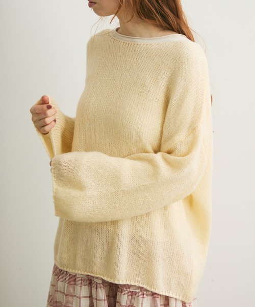 Crisp（クリスプ）の「オーバーシアーニット（ニット/セーター・レディース・ブルー/ピンク/イエロー・FREE）」の3枚目の写真