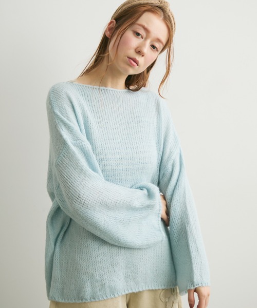 Crisp（クリスプ）の「オーバーシアーニット（ニット/セーター・レディース・ブルー/ピンク/イエロー・FREE）」の22枚目の写真