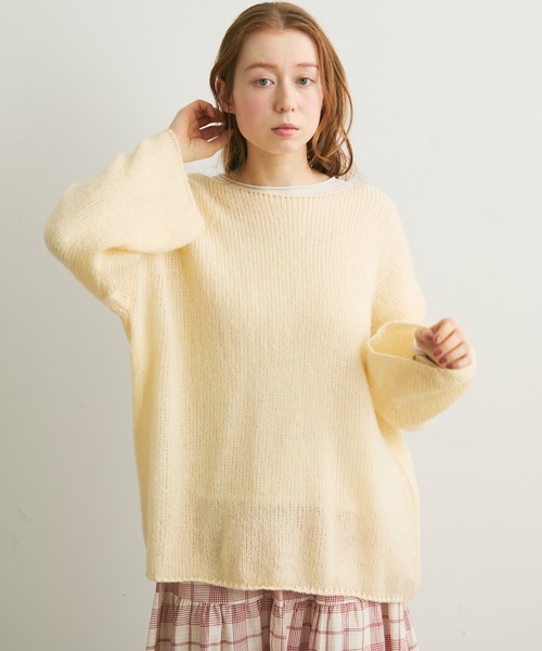 Crisp（クリスプ）の「オーバーシアーニット（ニット/セーター・レディース・ブルー/ピンク/イエロー・FREE）」の5枚目の写真