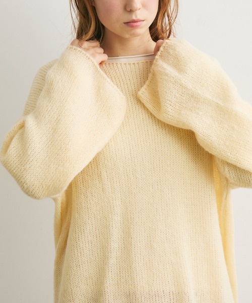 Crisp（クリスプ）の「オーバーシアーニット（ニット/セーター・レディース・ブルー/ピンク/イエロー・FREE）」の6枚目の写真