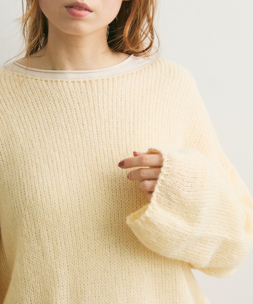 Crisp（クリスプ）の「オーバーシアーニット（ニット/セーター・レディース・ブルー/ピンク/イエロー・FREE）」の7枚目の写真