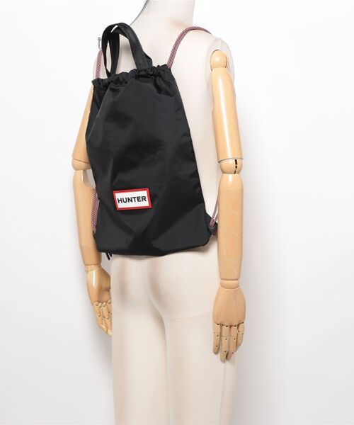 HUNTER(ハンター)の「トラベル ドローストリング バックパック トート(バックパック/リュック・レディース・ブラック/ホワイト・ONE)」の12枚目の写真