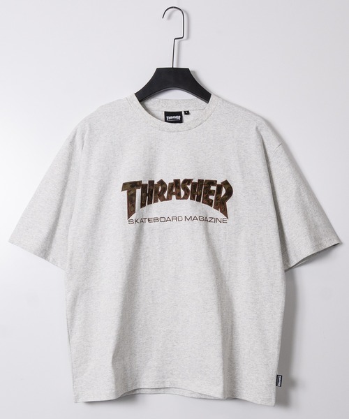 THRASHER(スラッシャー)の「【at】〔THRASHER/スラッシャー〕アソートファー アップリケ半袖Tシャツ ショート丈/カモフラージュ/レオパード(Tシャツ/カットソー・メンズ・ブラック系1/ピンク/ブラック系2/アッシュグレー・FREE/MEDIUM/LARGE)」の9枚目の写真