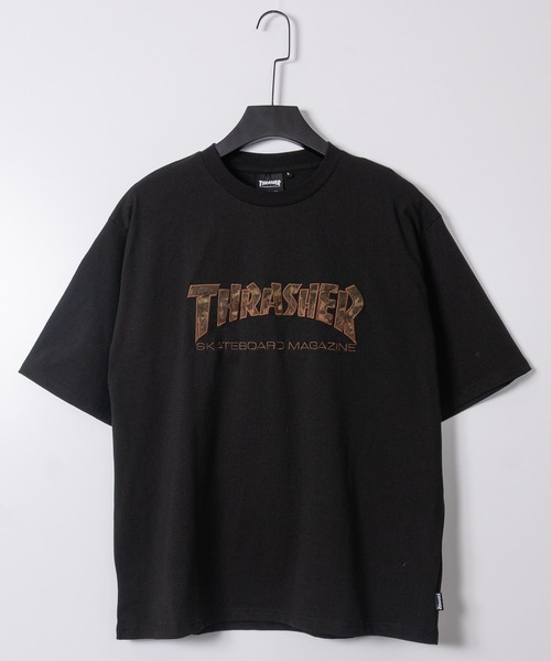 THRASHER(スラッシャー)の「【at】〔THRASHER/スラッシャー〕アソートファー アップリケ半袖Tシャツ ショート丈/カモフラージュ/レオパード(Tシャツ/カットソー・メンズ・ブラック系1/ピンク/ブラック系2/アッシュグレー・FREE/MEDIUM/LARGE)」の7枚目の写真