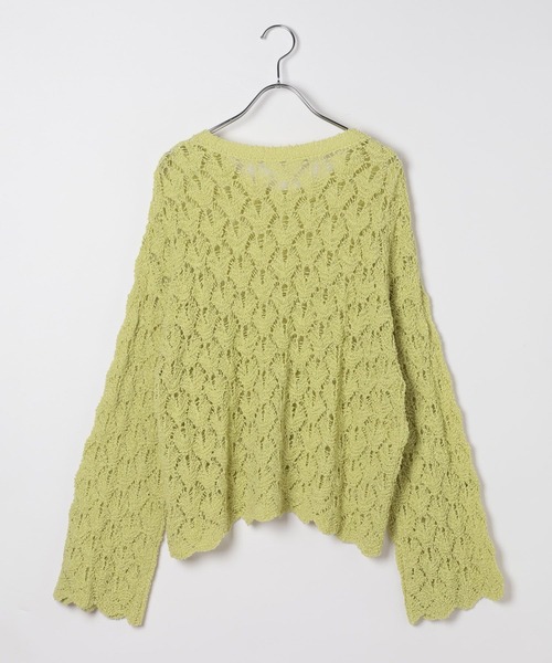 LEPSIM（レプシィム）の「5ゲージ透かし長袖プルオーバー　647479（ニット/セーター・レディース・ピンク/ライム/ブラック/ナチュラル・FREE）」の5枚目の写真