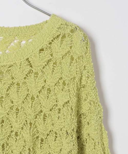 LEPSIM（レプシィム）の「5ゲージ透かし長袖プルオーバー　647479（ニット/セーター・レディース・ピンク/ライム/ブラック/ナチュラル・FREE）」の7枚目の写真