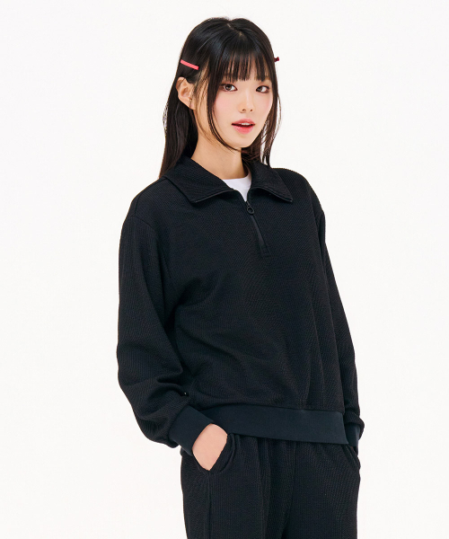 CHASECULT（チェイスカルト）の「レディース ゴルジ 半ジップ スウェット Tシャツ-FARG5164B03（スウェット・レディース・ブラック・85/90）」の3枚目の写真