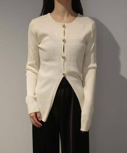 ニット+セーター CLANE W FACE GOLD BUTTON KNIT TOPS W FACE GOLD BUTTON KNIT TOPS｜TOPS(トップス)｜CLANE OFFICIAL