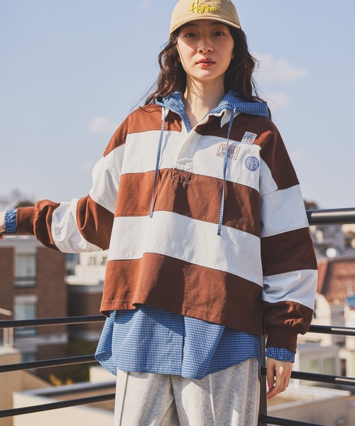 niko and...（ニコアンド）の「アソートワッペンラガープルオーバー（Tシャツ/カットソー・レディース・ネイビー/レッド/ブラウン・FREE）」の8枚目の写真