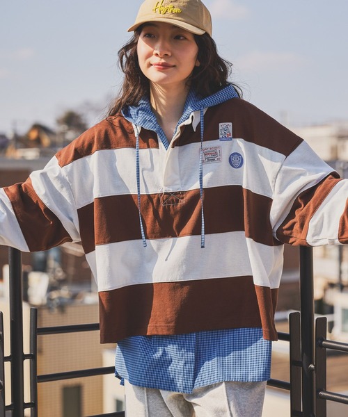 niko and...（ニコアンド）の「アソートワッペンラガープルオーバー（Tシャツ/カットソー・レディース・ネイビー/レッド/ブラウン・FREE）」の9枚目の写真