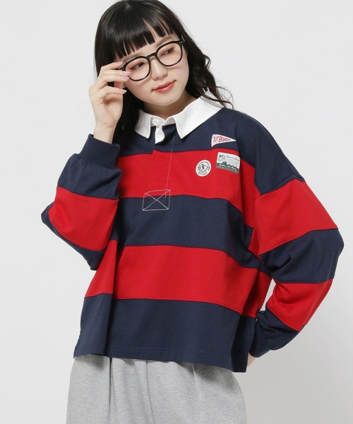 niko and...（ニコアンド）の「アソートワッペンラガープルオーバー（Tシャツ/カットソー・レディース・ネイビー/レッド/ブラウン・FREE）」の20枚目の写真