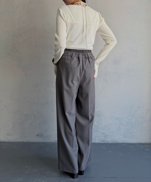 &g'aime(アンジェム)の「【&g'aime 】ホルダーレイヤードニット Halter Layered Knit Top(ニット/セーター・レディース・ブラック/チャコールグレー/アイボリー・FREE)」の6枚目の写真