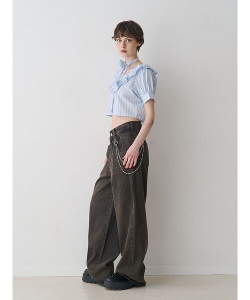 jouetie(ジュエティ)の「ルーズデニムパンツ チェーン付(デニムパンツ・レディース・ブラック/ブルー・SMALL/MEDIUM)」の3枚目の写真