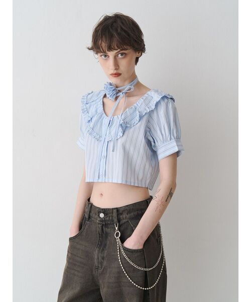 jouetie(ジュエティ)の「ルーズデニムパンツ チェーン付(デニムパンツ・レディース・ブラック/ブルー・SMALL/MEDIUM)」の5枚目の写真