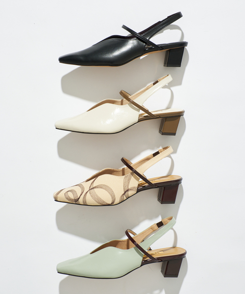 GRISE(グリーズ)の「《追加》GRISE4cmナロースクエアウェーブスリングバック(パンプス・レディース・アイボリー/ブラック/モスグリーン・25cm/24.5cm/24cm/23.5cm/23cm/22.5cm/22cm)」の12枚目の写真