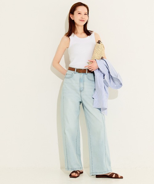 coca(coca)(コカ)の「OUT BRA ベーシックタンクトップ(タンクトップ・レディース・ブラック/カーキ/ライトベージュ/グレー/ホワイト/ブラウン・L/M/S)」の10枚目の写真