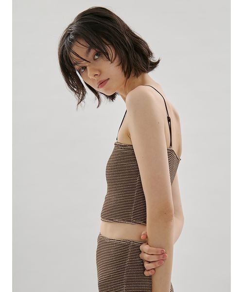 emmi(エミ)の「シュシュ付きバンドゥスイムウェア(水着・レディース・レッド/ブラウン・0/1)」の6枚目の写真