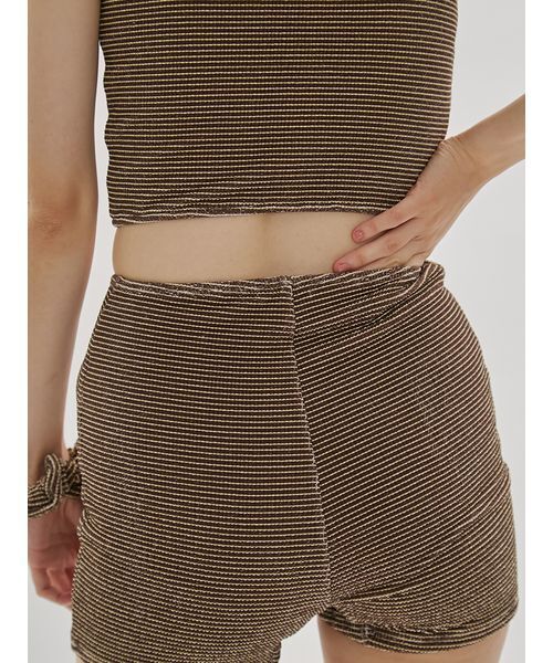 emmi(エミ)の「シュシュ付きバンドゥスイムウェア(水着・レディース・レッド/ブラウン・0/1)」の8枚目の写真