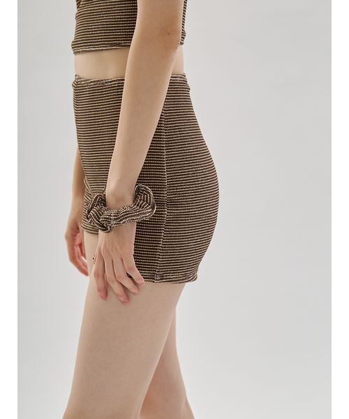 emmi(エミ)の「シュシュ付きバンドゥスイムウェア(水着・レディース・レッド/ブラウン・0/1)」の9枚目の写真