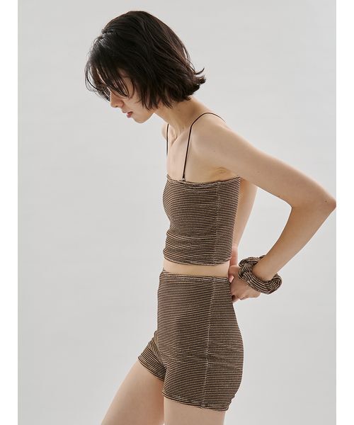 emmi(エミ)の「シュシュ付きバンドゥスイムウェア(水着・レディース・レッド/ブラウン・0/1)」の10枚目の写真