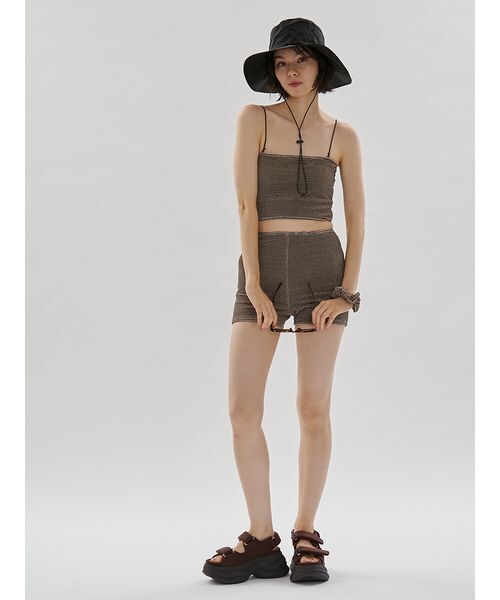 emmi(エミ)の「シュシュ付きバンドゥスイムウェア(水着・レディース・レッド/ブラウン・0/1)」の11枚目の写真