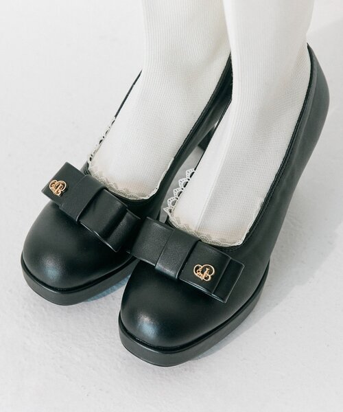 OLIVE des OLIVE（オリーブデオリーブ）の「【Belle Charme】Ribbon Sock Boots（ブーツ・レディース・オフホワイト/ブラック・SMALL/MEDIUM/LARGE）」の10枚目の写真