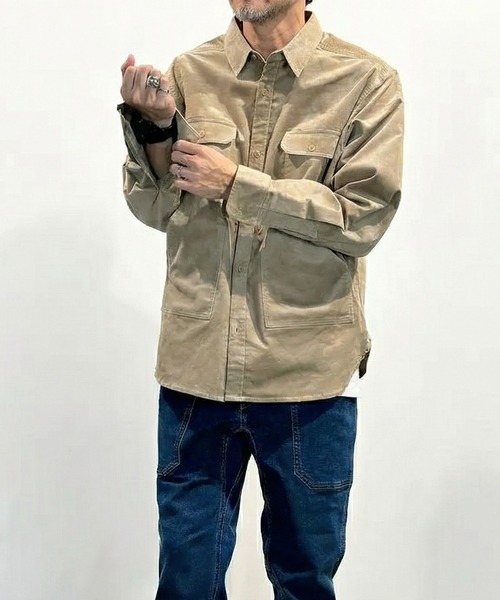 GRIP SWANY(グリップスワニー)の「【GSMSH-072】 CORDUROY STRETCH FIELD SHIRTS(シャツ/ブラウス・メンズ・ブラック/モスグリーン/ベージュ・L/XL/XXL)」の4枚目の写真