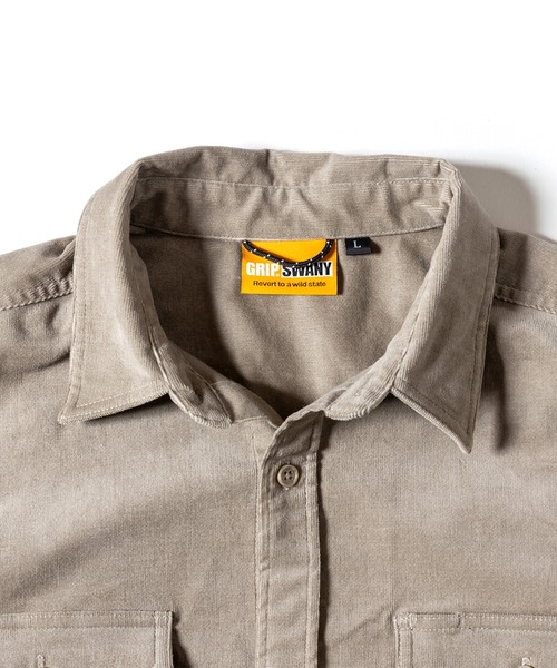 GRIP SWANY(グリップスワニー)の「【GSMSH-072】 CORDUROY STRETCH FIELD SHIRTS(シャツ/ブラウス・メンズ・ブラック/モスグリーン/ベージュ・L/XL/XXL)」の6枚目の写真