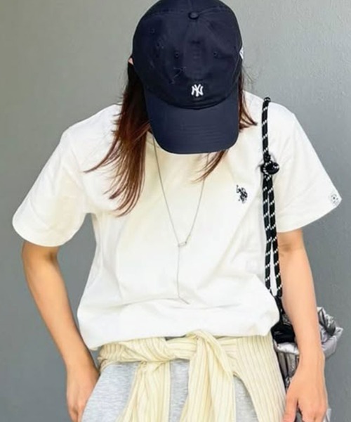 U.S. POLO ASSN.(ユーエスポロアッスン)の「GeeRA別注【U.S. POLO ASSN.】 S~LLサイズ展開 接触冷感ワンポイント刺繍コンパクトシルエットベーシックTシャツ(Tシャツ/カットソー・レディース・ブラック/その他/オフホワイト/ホワイト系その他/ネイビー/ベージュ・SMALL/MEDIUM/LARGE/X-LARGE)」の1枚目の写真