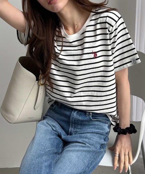 U.S. POLO ASSN.(ユーエスポロアッスン)の「GeeRA別注【U.S. POLO ASSN.】 S~LLサイズ展開 接触冷感ワンポイント刺繍コンパクトシルエットベーシックTシャツ(Tシャツ/カットソー・レディース・ブラック/その他/オフホワイト/ホワイト系その他/ネイビー/ベージュ・SMALL/MEDIUM/LARGE/X-LARGE)」の19枚目の写真
