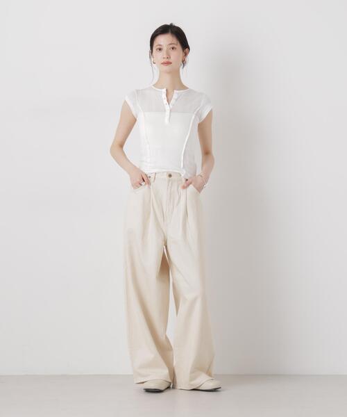 Lee(リー)の「Lee/TUCK RIDERS PANTS(デニムパンツ・レディース・オフホワイト・S/XS)」の3枚目の写真