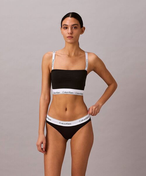 Calvin Klein(カルバン・クライン)の「Icon Cotton Modal ライトリーライン バンドゥブラ(ブラジャー・レディース・ブラック/ヘザーグレー・S/M/L)」の3枚目の写真