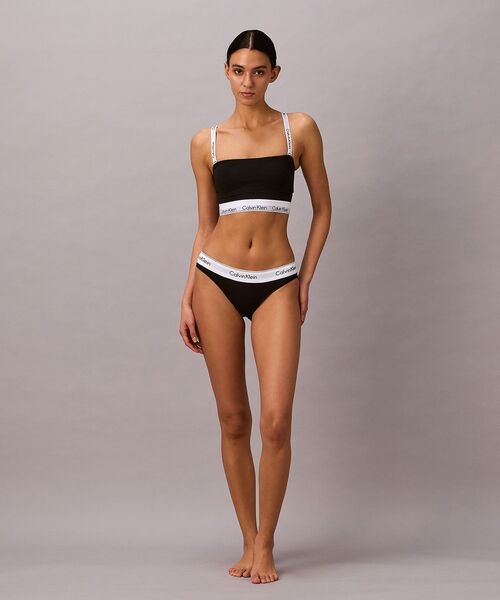 Calvin Klein(カルバン・クライン)の「Icon Cotton Modal ライトリーライン バンドゥブラ(ブラジャー・レディース・ブラック/ヘザーグレー・S/M/L)」の4枚目の写真