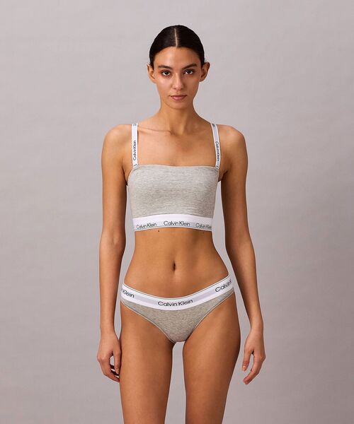 Calvin Klein(カルバン・クライン)の「Icon Cotton Modal ライトリーライン バンドゥブラ(ブラジャー・レディース・ブラック/ヘザーグレー・S/M/L)」の6枚目の写真