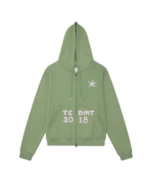 THECOLDESTMOMENT（ザコールデストモーメント）の「TCM logo applique hooded zip-up (green)（パーカー）」