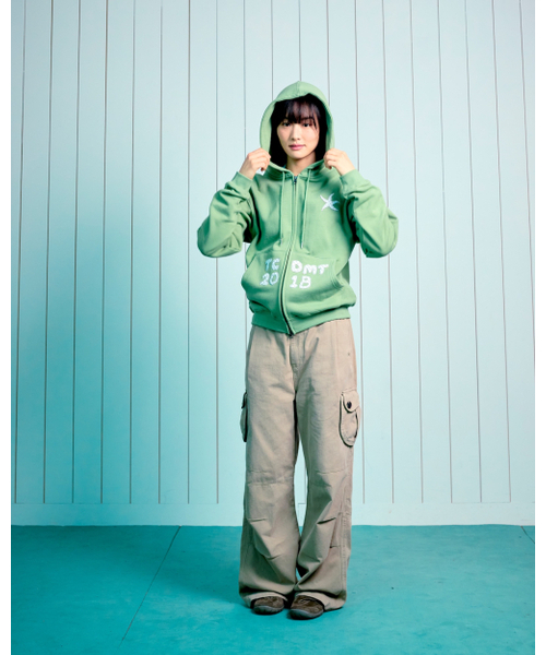THECOLDESTMOMENT（ザコールデストモーメント）の「TCM logo applique hooded zip-up (green)（パーカー・レディース・その他・LARGE/SMALL/MEDIUM）」の10枚目の写真